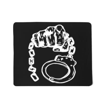 Hand Drawn Handcuff Fist Mousepad