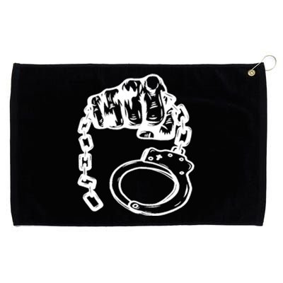 Hand Drawn Handcuff Fist Grommeted Golf Towel