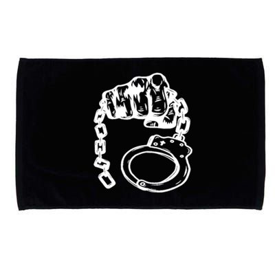 Hand Drawn Handcuff Fist Microfiber Hand Towel