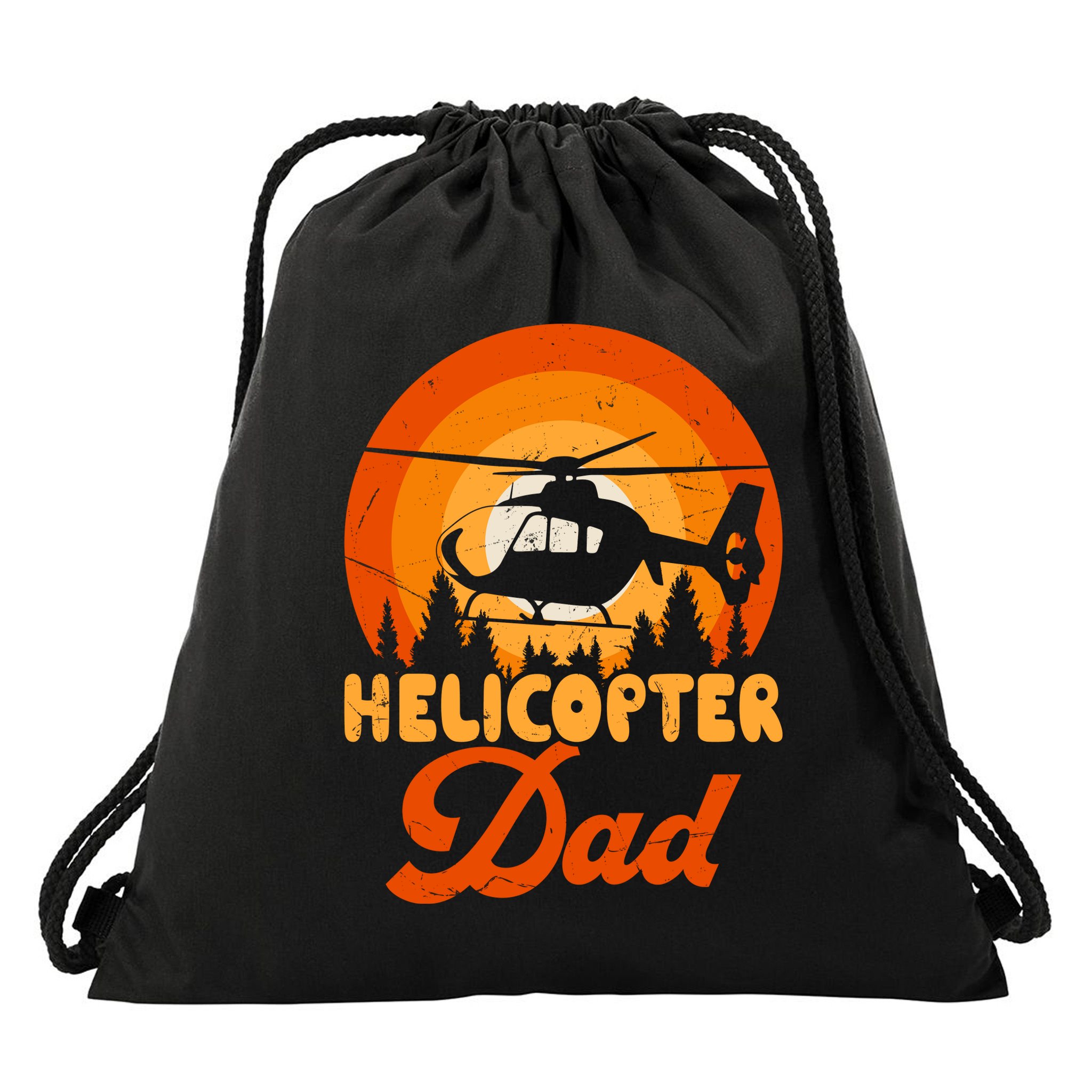 Helicopter Dad Drawstring Bag
