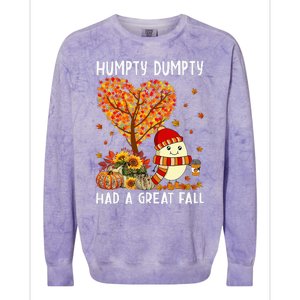 H.umpty D.umpty Had A Great Fall Thanksgiving Autumn Halloween Colorblast Crewneck Sweatshirt