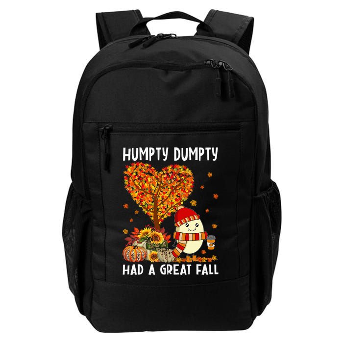 H.umpty D.umpty Had A Great Fall Thanksgiving Autumn Halloween Backpack