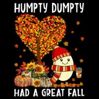 H.umpty D.umpty Had A Great Fall Thanksgiving Autumn Halloween Button