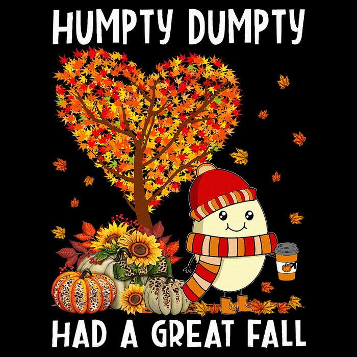 H.umpty D.umpty Had A Great Fall Thanksgiving Autumn Halloween Button