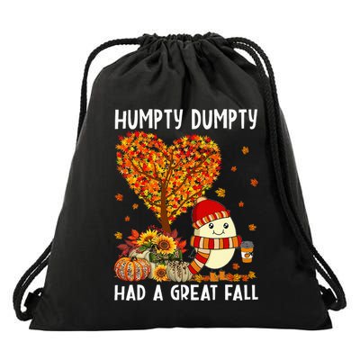 H.umpty D.umpty Had A Great Fall Thanksgiving Autumn Halloween Drawstring Bag