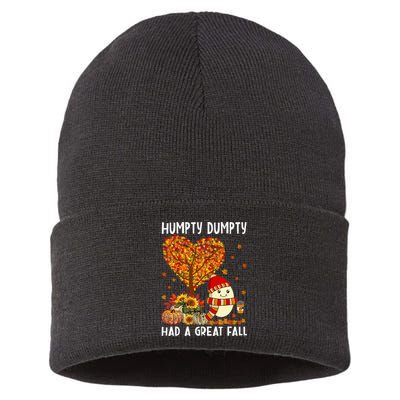 H.umpty D.umpty Had A Great Fall Thanksgiving Autumn Halloween Sustainable Knit Beanie