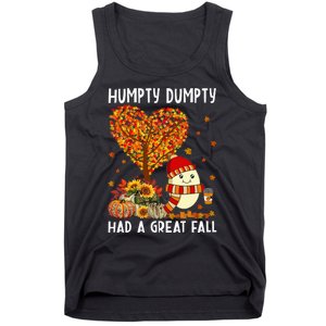 H.umpty D.umpty Had A Great Fall Thanksgiving Autumn Halloween Tank Top