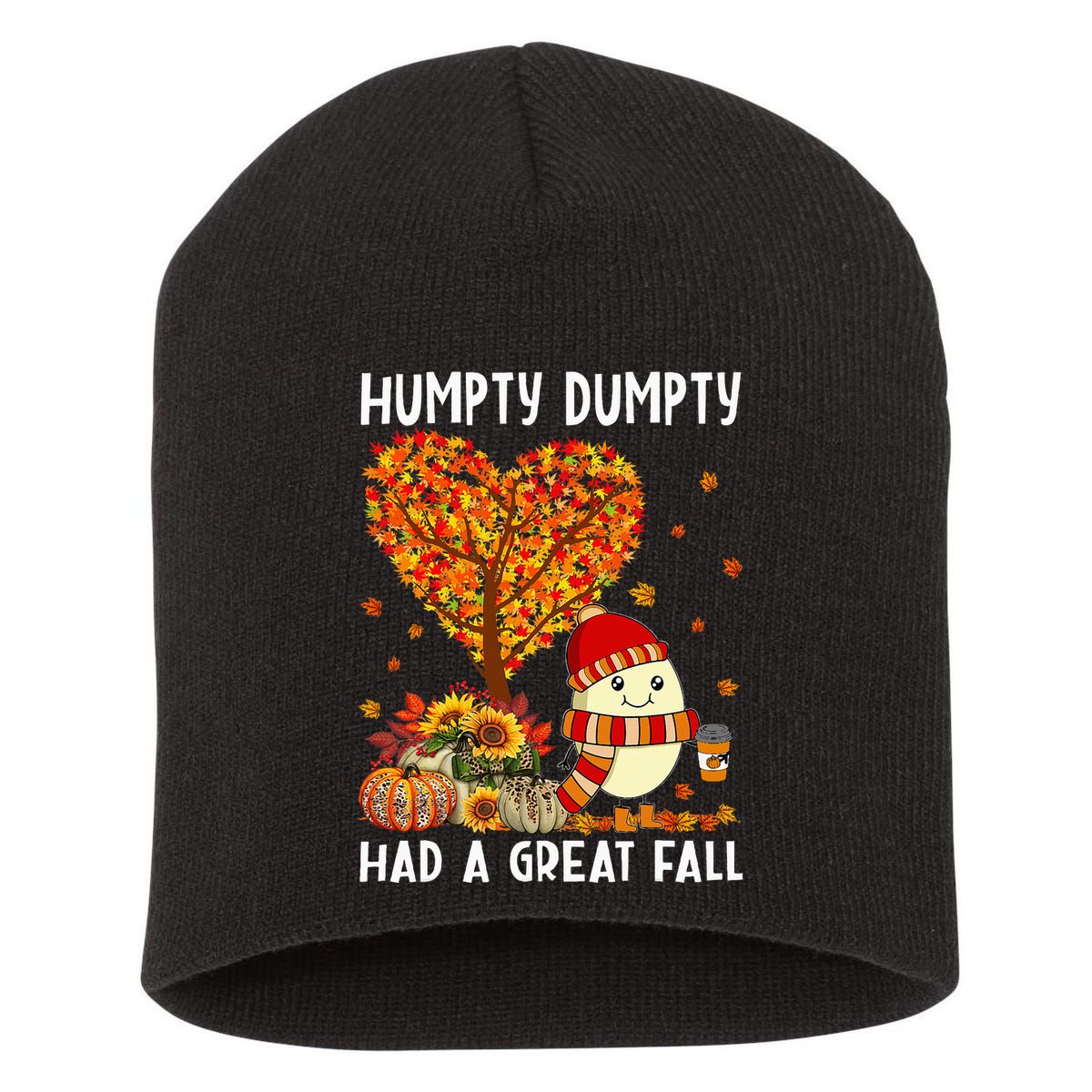 H.umpty D.umpty Had A Great Fall Thanksgiving Autumn Halloween Short Acrylic Beanie
