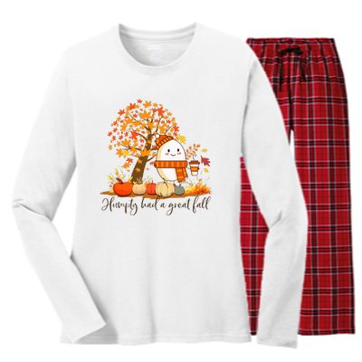 H.U.M.P.T.Y. .D.U.M.P.T.Y Had A Great Fall Thanksgiving Autumn Women's Long Sleeve Flannel Pajama Set 