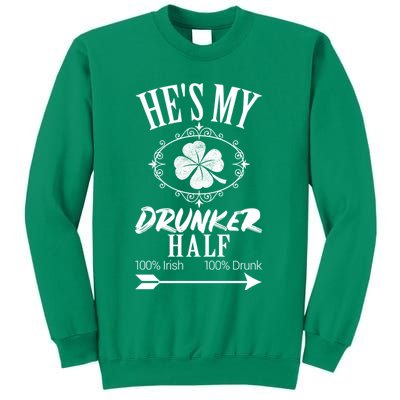 Hes My Drunker Half St Patricks Day Matching Couple Sweatshirt