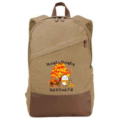 H.Umpty D.Umpty Had A Great Fall Thanksgiving Autumn Cotton Canvas Backpack