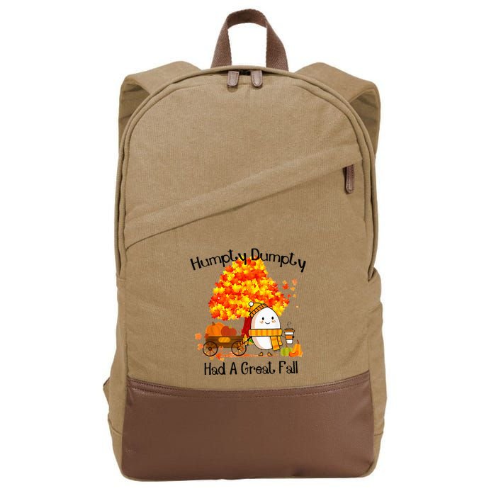 H.Umpty D.Umpty Had A Great Fall Thanksgiving Autumn Cotton Canvas Backpack