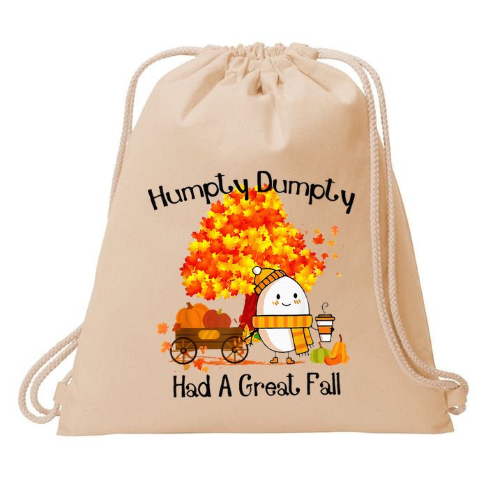 H.Umpty D.Umpty Had A Great Fall Thanksgiving Autumn Drawstring Bag