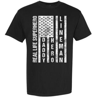 Husband Daddy Hero Lineman Father Day Gift Garment-Dyed Heavyweight T-Shirt
