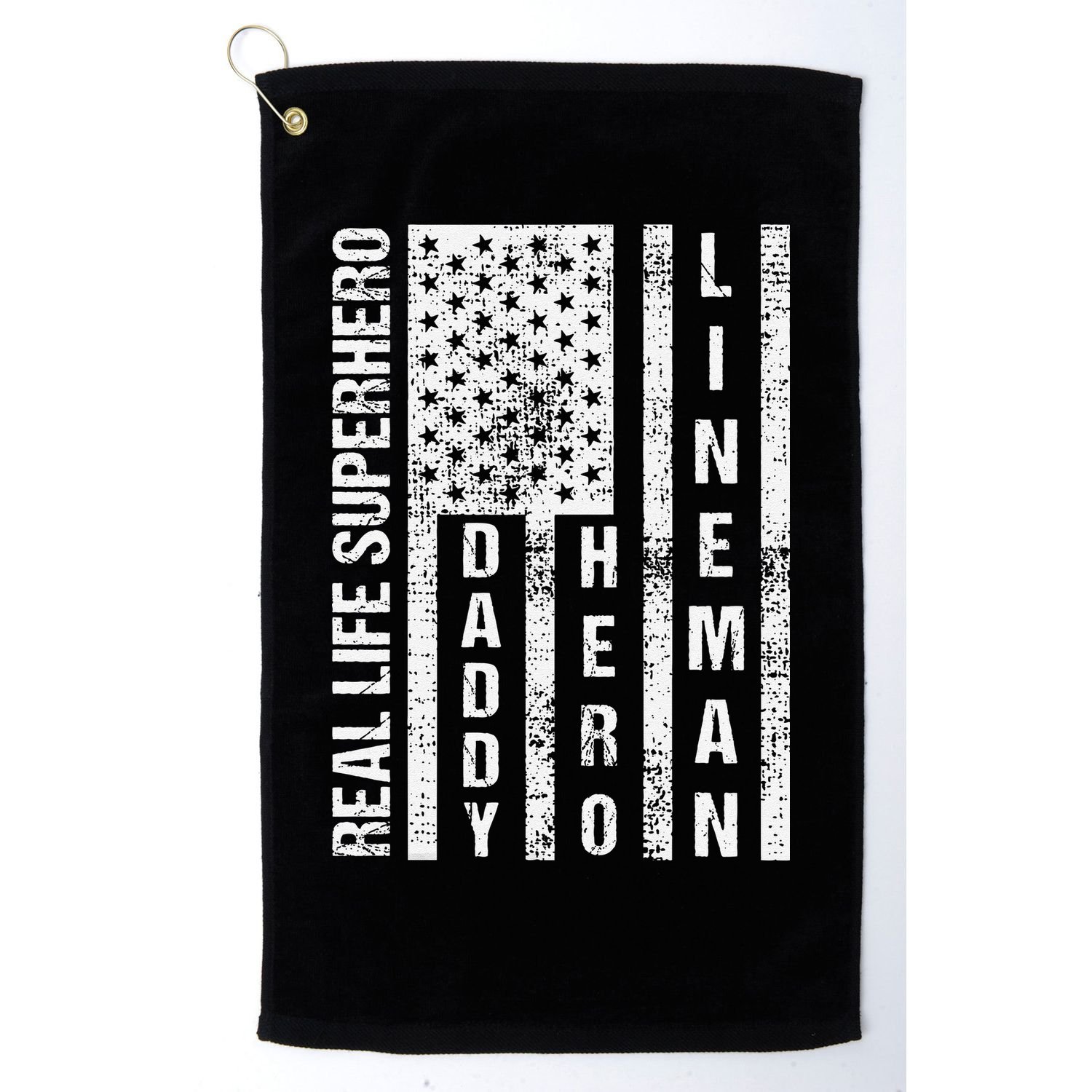 Husband Daddy Hero Lineman Father Day Gift Golf Towel