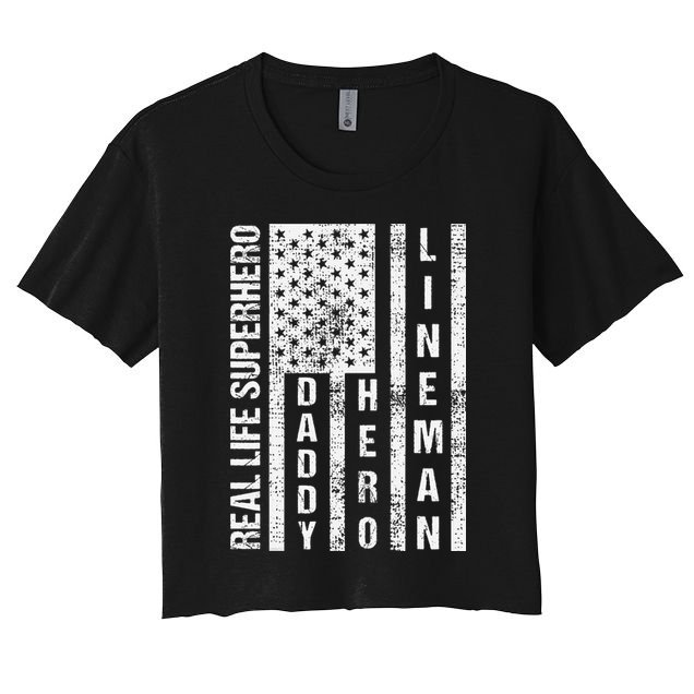 Husband Daddy Hero Lineman Father Day Gift Crop Top