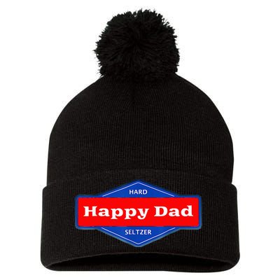 Happy Dad Hard Seltzer Pom Pom 12in Knit Beanie