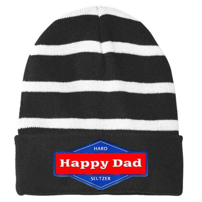 Happy Dad Hard Seltzer Striped Beanie with Solid Band