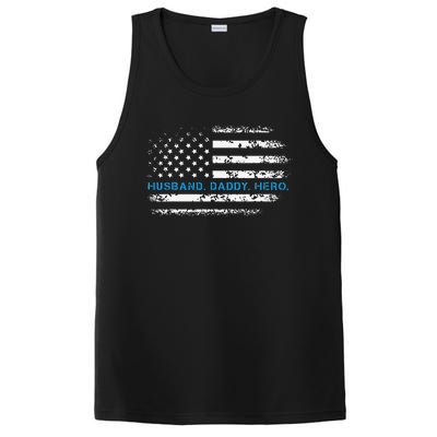 Husband Daddy Hero Thin Blue Line Police Support Father PosiCharge Competitor Tank