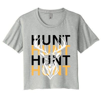 Hunt Deer Hunting Apparel Outdoorsman Women's Crop Top Tee