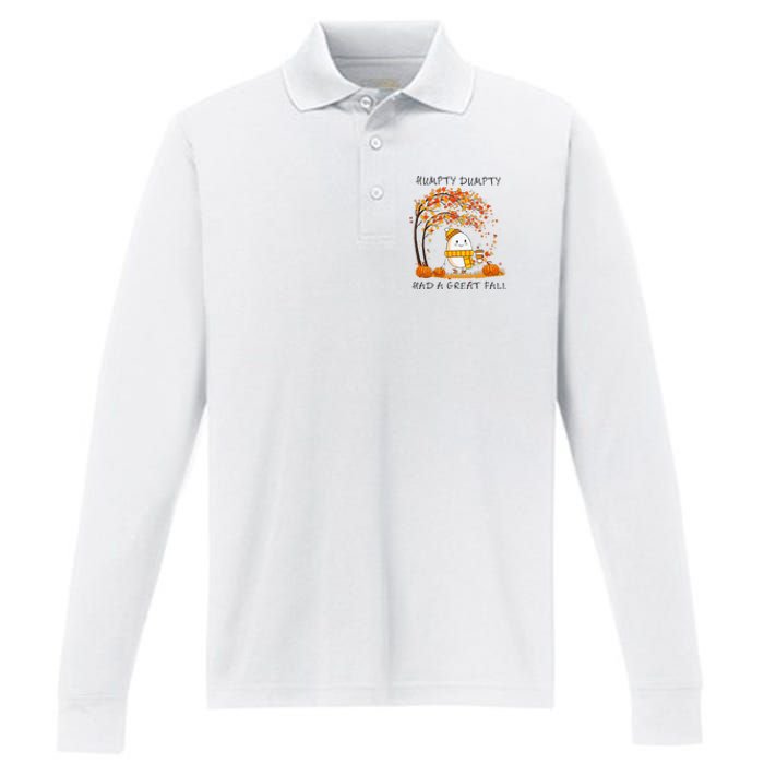 H.U.M.Pty D.U.M.P.T.Y Had A Great Fall Thanksgiving Autumn Halloween Performance Long Sleeve Polo