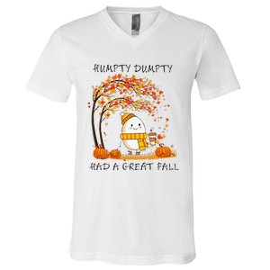 H.U.M.Pty D.U.M.P.T.Y Had A Great Fall Thanksgiving Autumn Halloween V-Neck T-Shirt