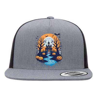 Halloween Design Halloween Trick Or Treating Flat Bill Trucker Hat