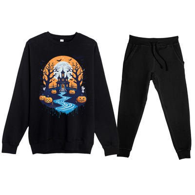 Halloween Design Halloween Trick Or Treating Premium Crewneck Sweatsuit Set