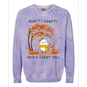 Humpty Dumpty Had A Great Fall Thanksgiving Autumn Halloween Colorblast Crewneck Sweatshirt