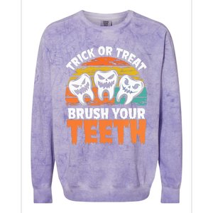 Halloween Dental Hygiene Brush Your Th Dental Hygiene Gift Colorblast Crewneck Sweatshirt