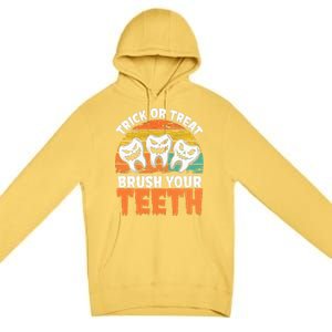 Halloween Dental Hygiene Brush Your Th Dental Hygiene Gift Premium Pullover Hoodie