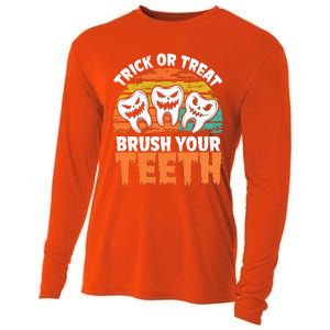 Halloween Dental Hygiene Brush Your Th Dental Hygiene Gift Cooling Performance Long Sleeve Crew