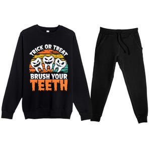 Halloween Dental Hygiene Brush Your Th Dental Hygiene Gift Premium Crewneck Sweatsuit Set