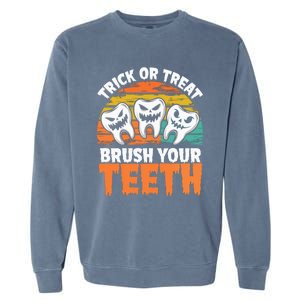 Halloween Dental Hygiene Brush Your Th Dental Hygiene Gift Garment-Dyed Sweatshirt