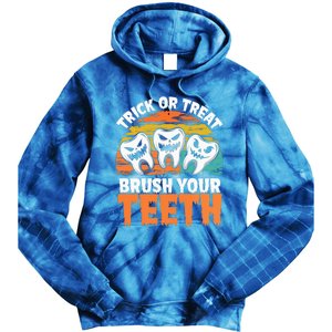 Halloween Dental Hygiene Brush Your Th Dental Hygiene Gift Tie Dye Hoodie