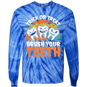 Halloween Dental Hygiene Brush Your Th Dental Hygiene Gift Tie-Dye Long Sleeve Shirt