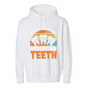 Halloween Dental Hygiene Brush Your Th Dental Hygiene Gift Garment-Dyed Fleece Hoodie