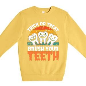 Halloween Dental Hygiene Gift Premium Crewneck Sweatshirt