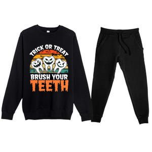 Halloween Dental Hygiene Gift Premium Crewneck Sweatsuit Set