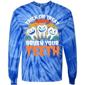 Halloween Dental Hygiene Gift Tie-Dye Long Sleeve Shirt