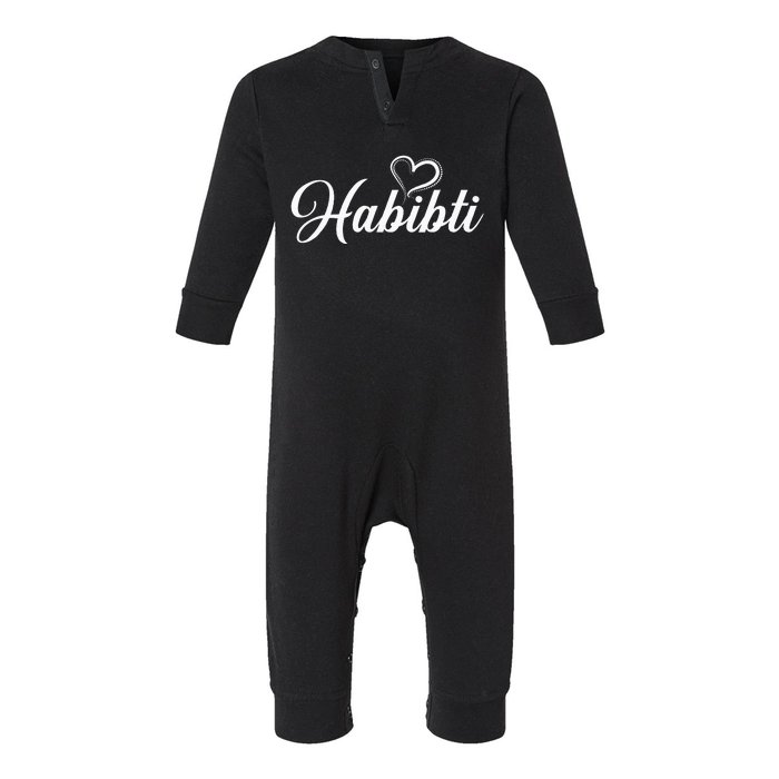 Habibti Darling Heart Arabic Infant Fleece One Piece