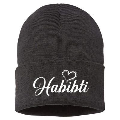 Habibti Darling Heart Arabic Sustainable Knit Beanie