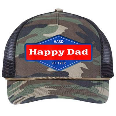 Happy Dad Hard Seltzer Funny Retro Rope Trucker Hat Cap