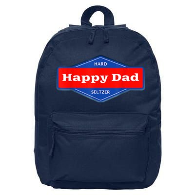 Happy Dad Hard Seltzer Funny 16 in Basic Backpack