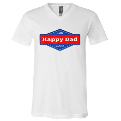 Happy Dad Hard Seltzer Funny V-Neck T-Shirt