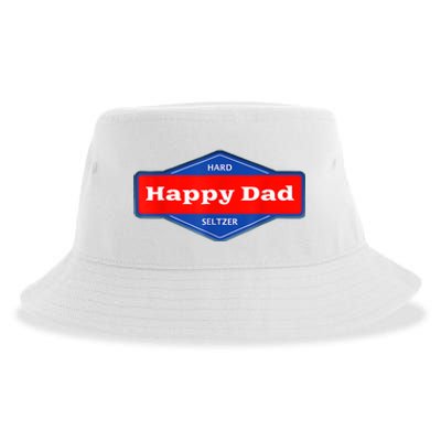 Happy Dad Hard Seltzer Funny Sustainable Bucket Hat