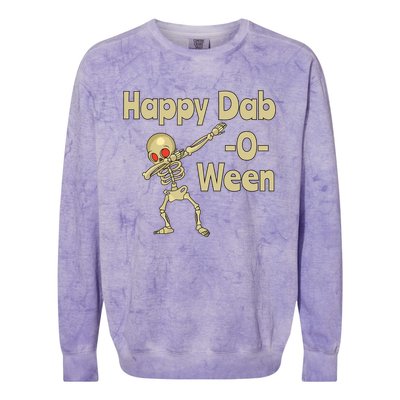 Halloweein Dabbing Happy Daboween Skeleton Meaningful Gift Colorblast Crewneck Sweatshirt