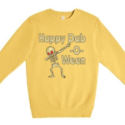 Halloweein Dabbing Happy Daboween Skeleton Meaningful Gift Premium Crewneck Sweatshirt