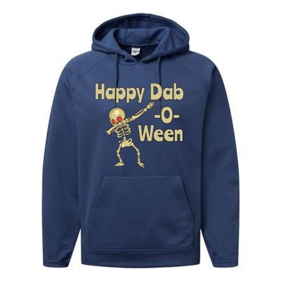 Halloweein Dabbing Happy Daboween Skeleton Meaningful Gift Performance Fleece Hoodie