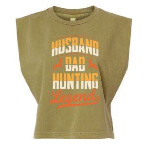 Husband Dad Hunting Legend Funny Deer Hunting Fathers Day Gift Garment-Dyed Women's Muscle Tee